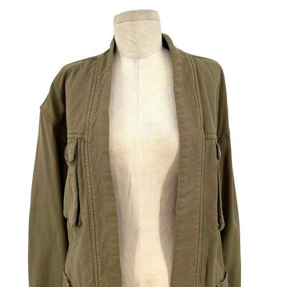 Free People In Our Nature Cargo Jacket in Olive Green Size‎ Small - Picture 4 of 14